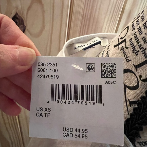 🌸🦅🤍American Eagle Outfitters White Lace-Up Blouse🤍🦅🌸 - Picture 9 of 11